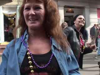 Mardi Gras Party Girls Flashing in Public - Black-0