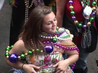 Mardi Gras Party Girls Flashing in Public - Black-1