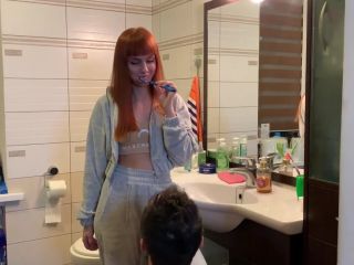 online clip 5 Petite Princess FemDom - Redhead Girl Brushes Her Teeth and Spits in Slave's Mouth - Amateur Femd... on amateur porn shrinking fetish-3