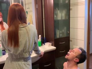 online clip 5 Petite Princess FemDom - Redhead Girl Brushes Her Teeth and Spits in Slave's Mouth - Amateur Femd... on amateur porn shrinking fetish-5