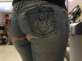 Grocery Store Flash - Ripped Jeans Milf-4