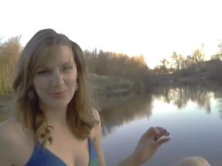 Biancaandhubby 4 guys at the Lake - Public Nudity-1