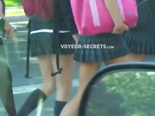 Schoolgirls in sexy short skirts-1