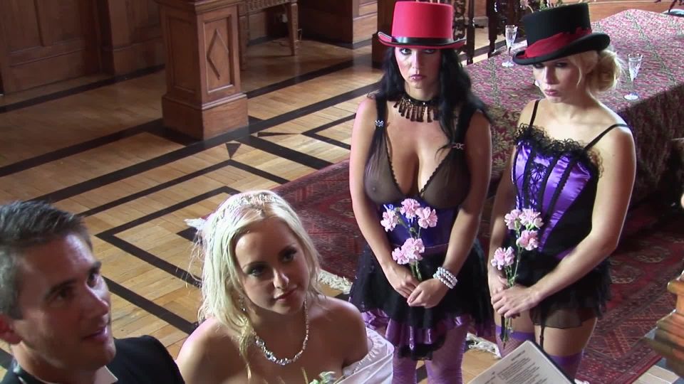 An Unexpected Gangbang Group Sex With The Bride &amp; Groom In The Wedd....