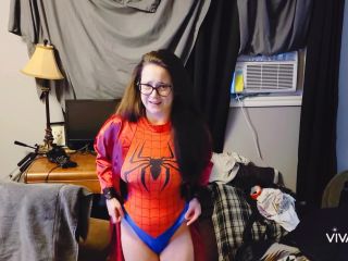 M@nyV1ds - CaityFoxx - Spider-Woman gets CAUGHT in cum facial-0