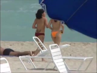 Hot topless girls at the  beach-4