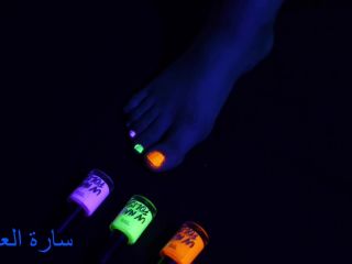 xxx video 17 office femdom Foot Fetish , Black Light Toe Painting with Chill Music SFW, slave on black porn-8