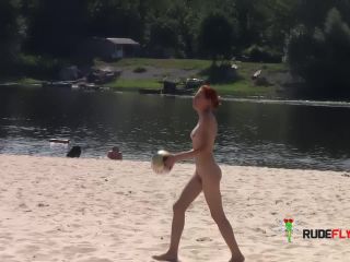 See this nudist youth lay out at the public  beach-6