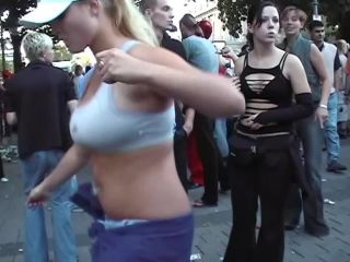 Rave girl dancing like a belly dancer BigTits!-5