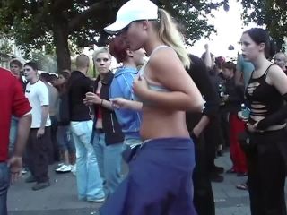 Rave girl dancing like a belly dancer BigTits!-8