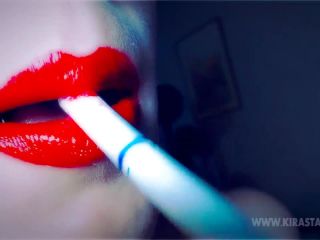 Miss Kira Star — Close up Red Lips Smoking - tease and denial - fetish porn bubblegum fetish-6