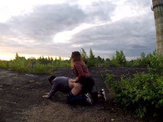 [Amateur] Public pegging on the roof of the boiler building.Using cum lube-5