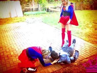 Superwoman Ballbusting Brats Mobile Ballbusting!-0