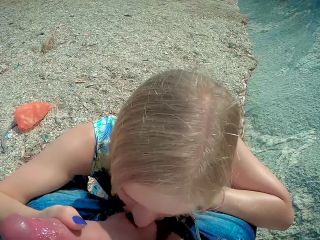 Alexandra Codefuck - Perfect Blowjob At The Sunny Public Beach By Blon ...-1