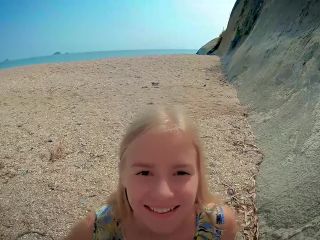 Alexandra Codefuck - Perfect Blowjob At The Sunny Public Beach By Blon ...-9