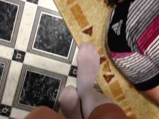 Slave kiss and lick feet schoolgirl femd knee socks foot-0