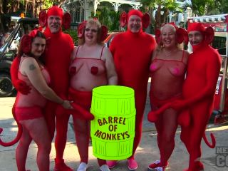 Nude Girls With Only Body Paint Out In Public On The Streets Of Fantasy Fest 2018 Key West Florida BBW!-5