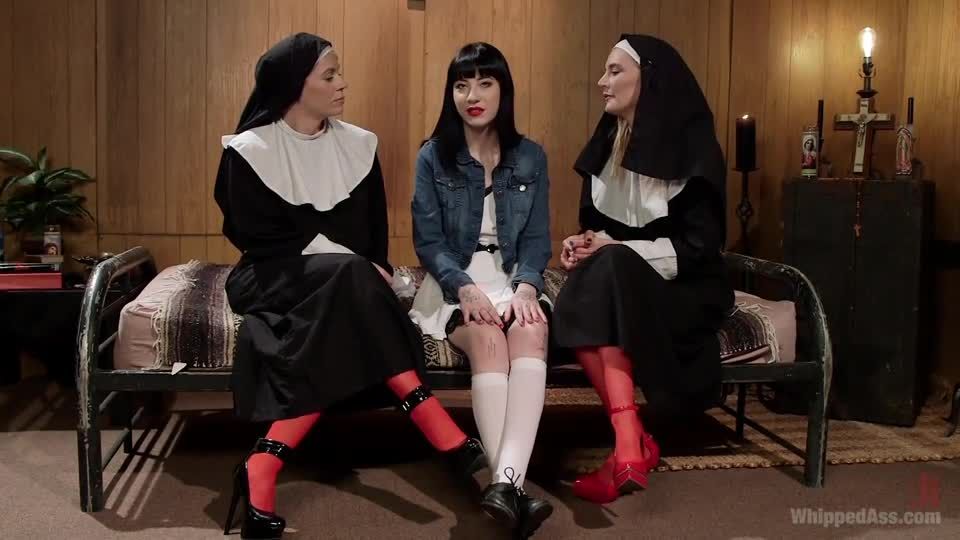 Anal Initiation: Aspiring Nun Gets Beaten & Fucked! GroupSex!