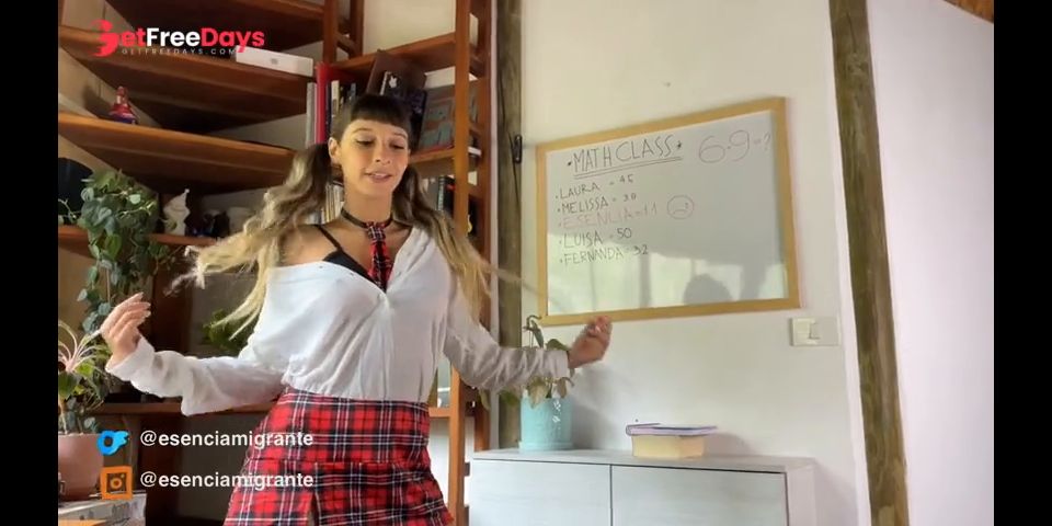 [GetFreeDays.com] The schoolgirl EsenciaMigrante suck her math teachers cock and breaks her pussy to pass the subject Porn Video March 2023