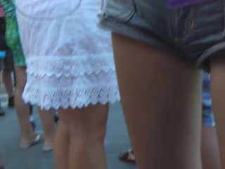 Innocent looking girl in tiny shorts-7