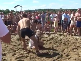 Strong girl sand wrestling tournnt Muscle-8