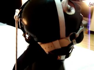 Unknown   INTRO Black latex slut with ring gag deepthroated cock...-3