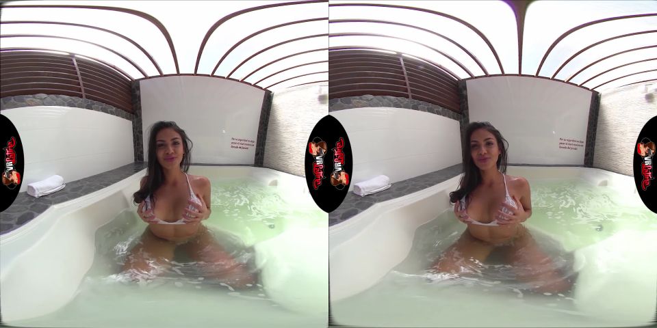 24video big ass blowjob | VRLatina.com - Isabella Angela - Hot Tub Cum Machine  | brunette