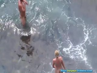 Nudist bathing sea water and blowjob-1