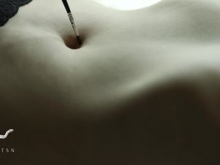 NyxPtsn - Up Close Navel Tickle W Tiny Paintbrush – Tickling Videos.-6