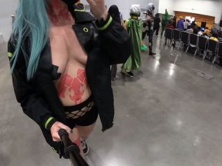 [GetFreeDays.com] Rebecca Cosplay in the Convention! - Shy Goth telegram hardcore porn-0