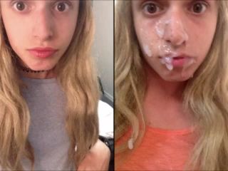 before and after cum facial compilation-9