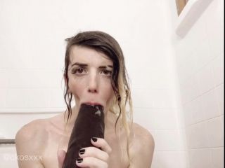 Shemale Chelsea Kos Locked in Chastity for Shower Anal Play Shemale!-5