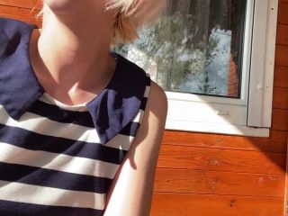 cuteblonde666 Smoking outside showing my hairy pussy - Smoking-8