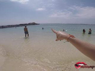 Miriam Prado Busty Does a Hand Job With Cumshot On Her Tits On The Beach - Teen-0