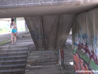 Sexy teen with tiny tits masturbates in public public -1