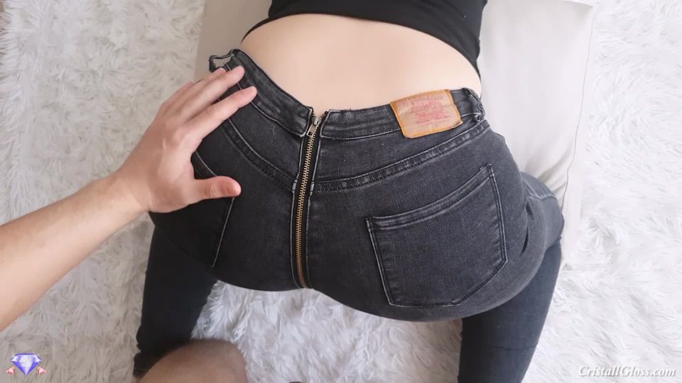 Cristall Gloss - Fuck MILF and her Big Ass Zipper Jeans , femdom big strapon on milf 