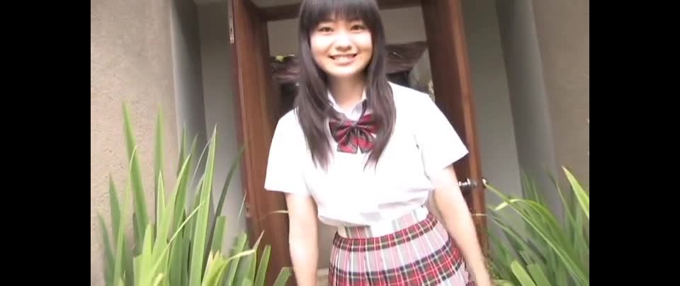 Pretty Japanese teen models her school uniform international Ami Tomite