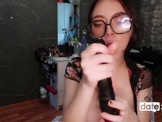 Girl In Glasses Sucks Vibrators-9