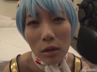 Awesome Cosplay sex lover Kurata Mao fucks with two dudes in a POV vid Video Online-6