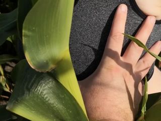 Slap an squeeze my tits in corn field BDSM!-0