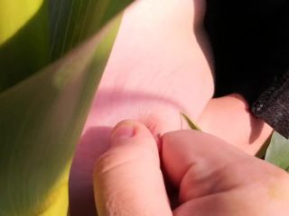 Slap an squeeze my tits in corn field BDSM!-4
