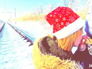 Nice Jane Brown Winter Outdoor Amateur Blowjob On The Railway Jane Bro ...-5