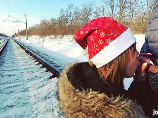 Nice Jane Brown Winter Outdoor Amateur Blowjob On The Railway Jane Bro ...-7