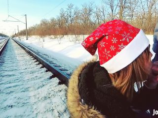 Nice Jane Brown Winter Outdoor Amateur Blowjob On The Railway Jane Bro ...-8