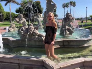 Ivy RosesSoaking Wet In Public Fountain Barefoot-8