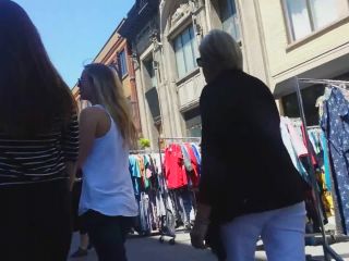 Sexy teen girl walks with her mother-3