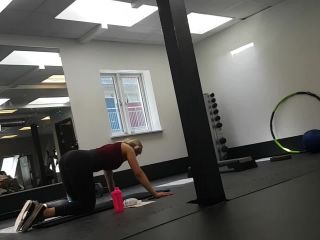 Hot butt recorded during exercise in gym-7