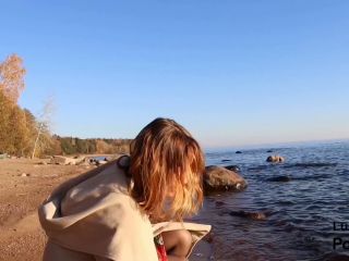 Outdoor Blowjob And Cum In Mouth  Sweet Teen Doing Blowjob On The Beach. 1080p-1