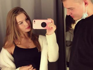 A Cute Girl Sucks A Dick And Takes Cum In Her Mouth, In A Fitting Room, In A Shopping Center 1080p-1