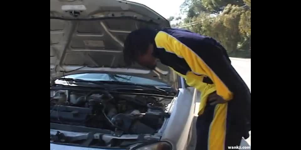 Black Gal Gets Car Fixed, Fucks to Pay Tickling